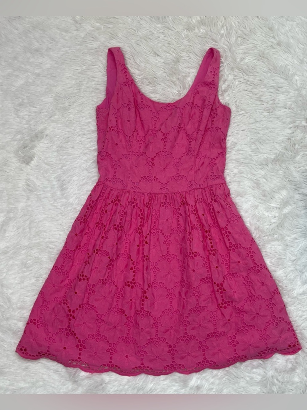Lilly Pulitzer Pink Eyelet Midi Dress